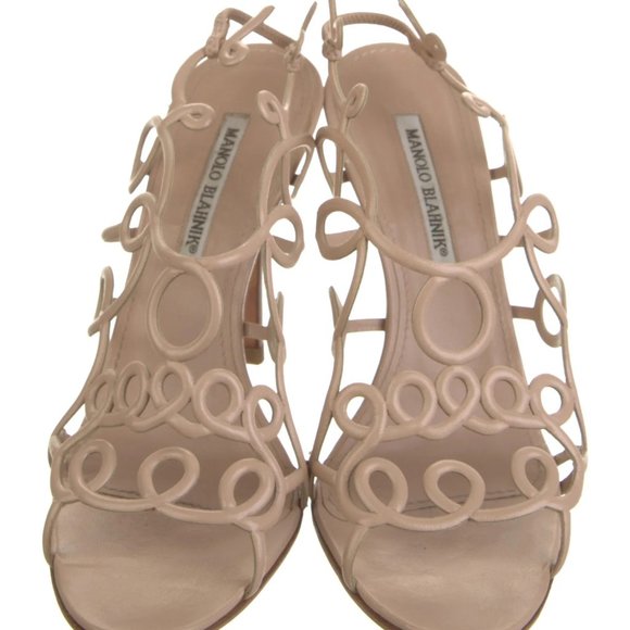 MANOLO BLAHNIK Leather Slingback Sandals - Picture 3 of 5